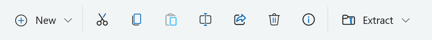 Extract archive toolbar button.